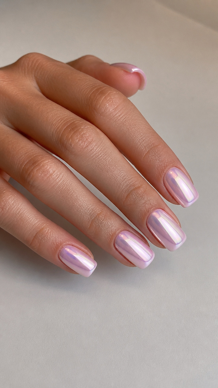 Pastel Pink Chrome with Rounded Squares