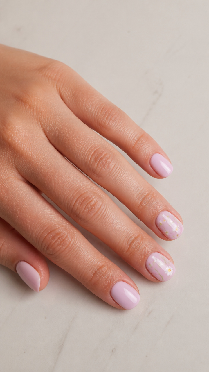 Pastel Pink with Dainty Doodle Florals