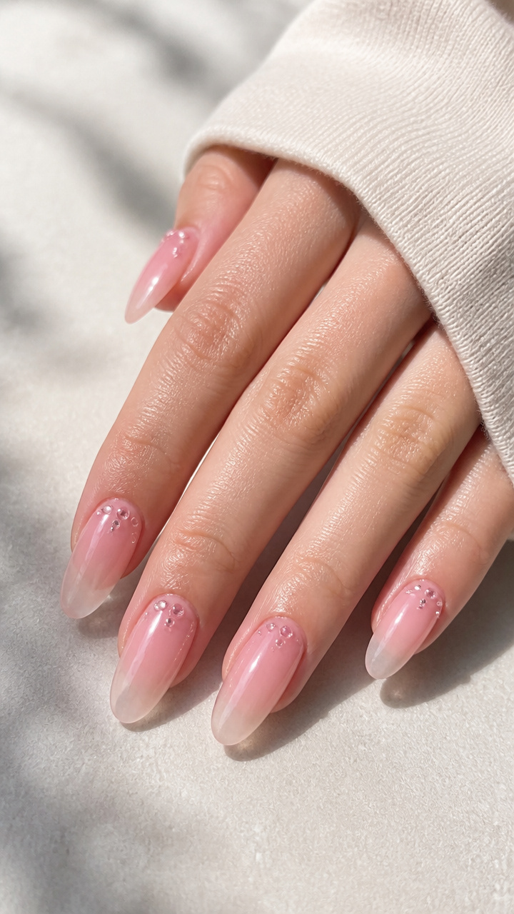 Petal Pink Ombre with Dewdrop Crystals