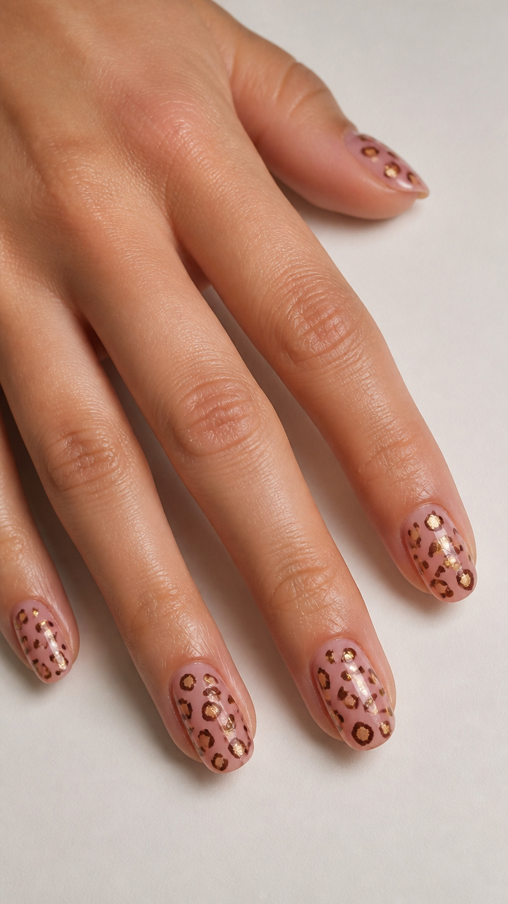 Pink Leopard Print on Sheer Rose Base