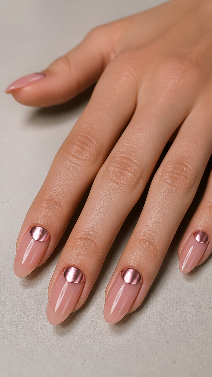 Pink Mirror Chrome Half-Moons