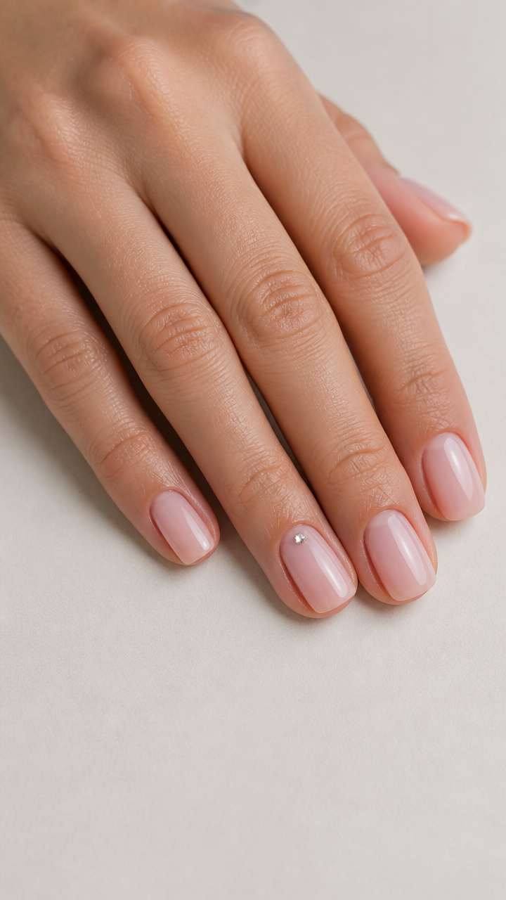 Rose Quartz with Tiny Rhinestone Accent