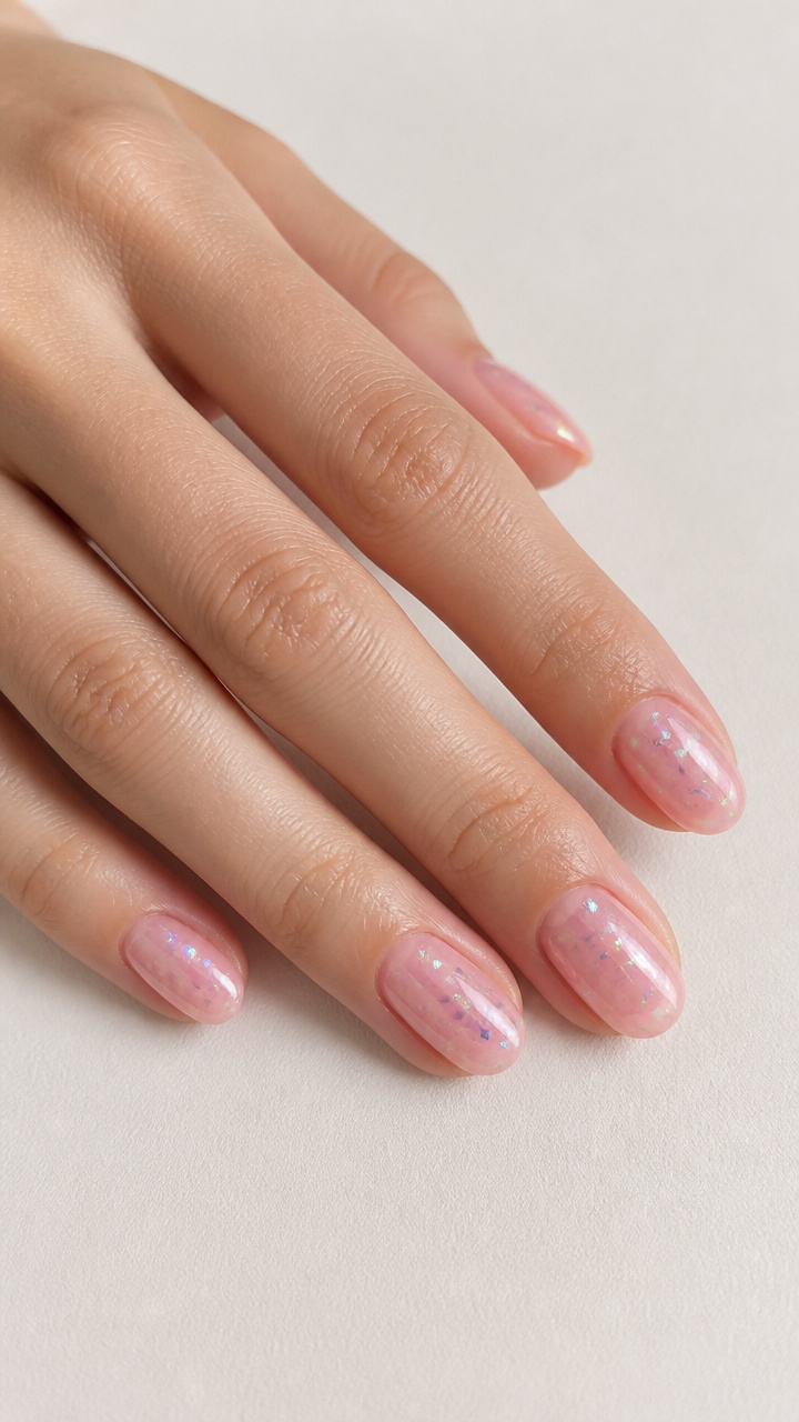Soft Pink with Iridescent Jelly Glaze
