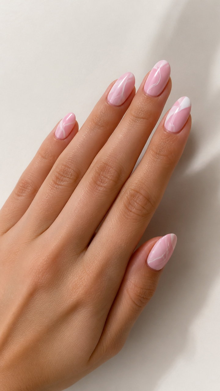 Two-Tone Baby Pink and White Abstract Lines