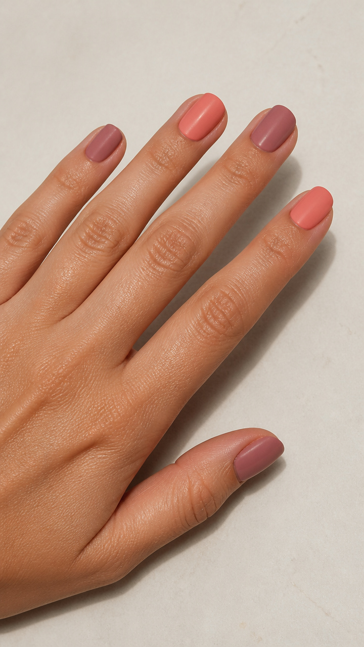 Two-Tone Dusty Rose and Coral Pink