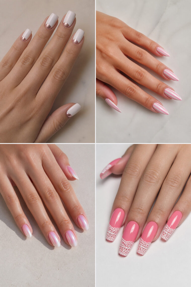 15 Pink and White Nail Designs for a Timeless Look