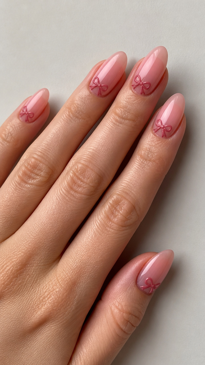 Blush Almond Bows at the Base