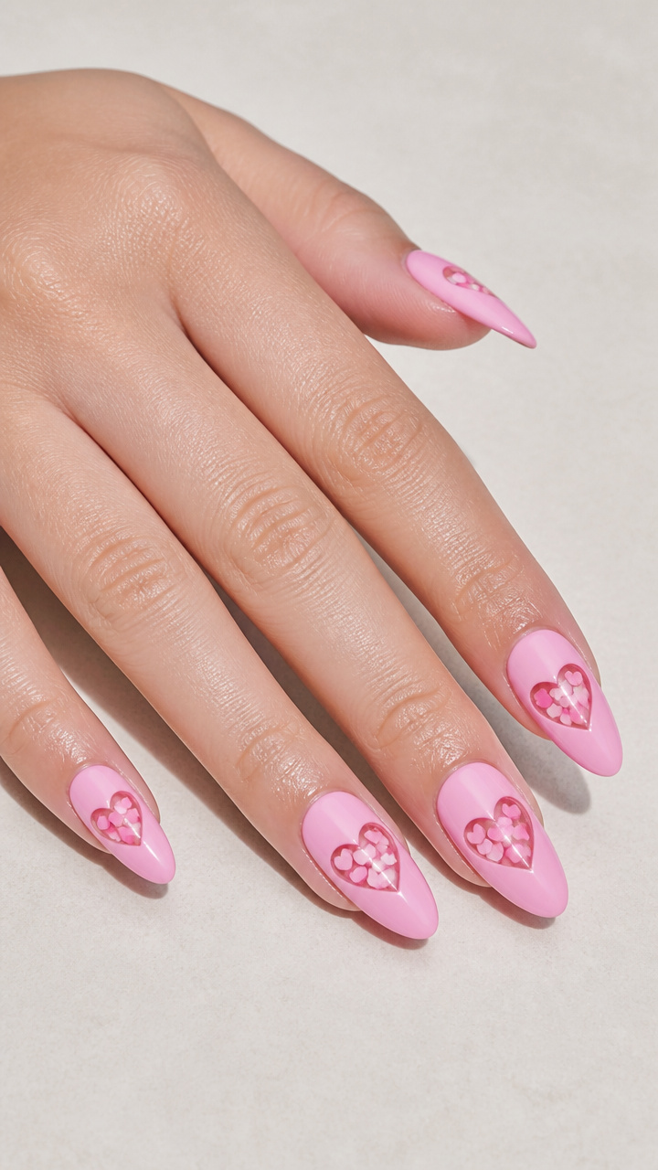 Bubblegum Pink with Heart-Filled Windows