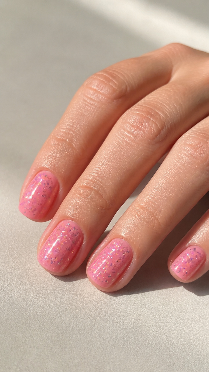 Candy Pink Holographic Flakes