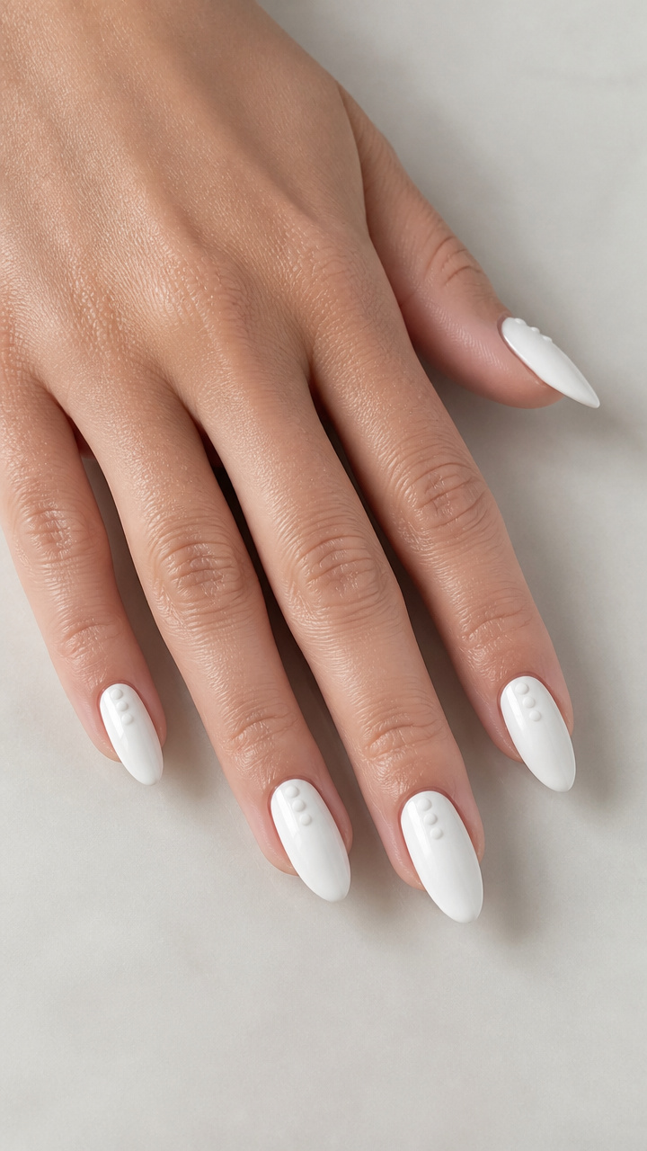 Crisp White with Matte Dots