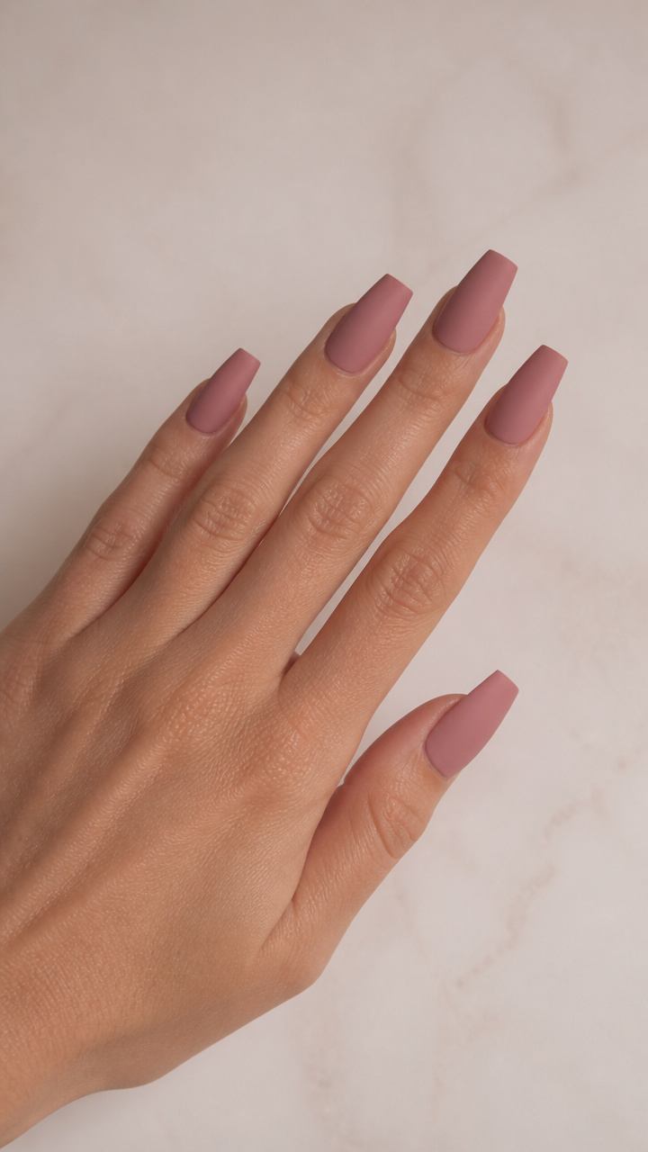 Dusty Rose Coffin with Matte Finish