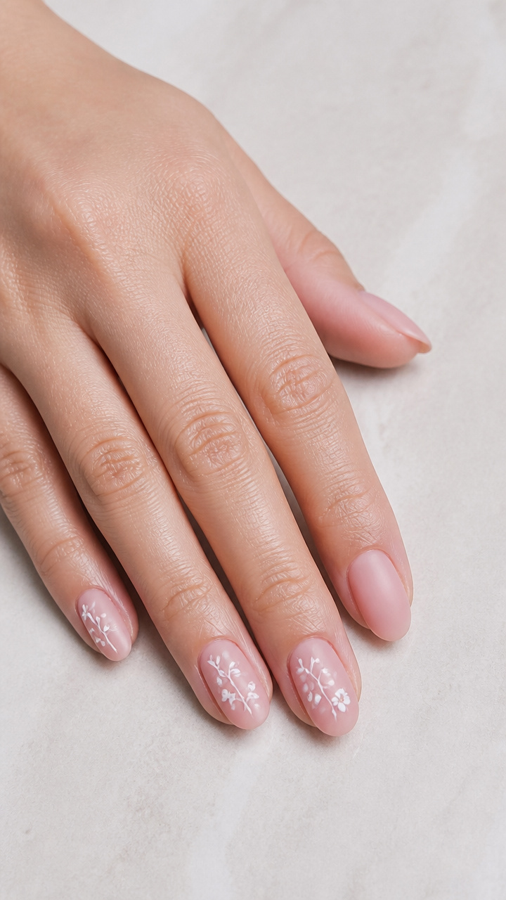Floral Vine Accents on Frosted Pink