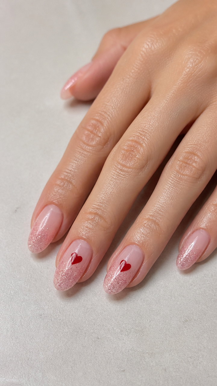 Glitter Ombré Heart Accent