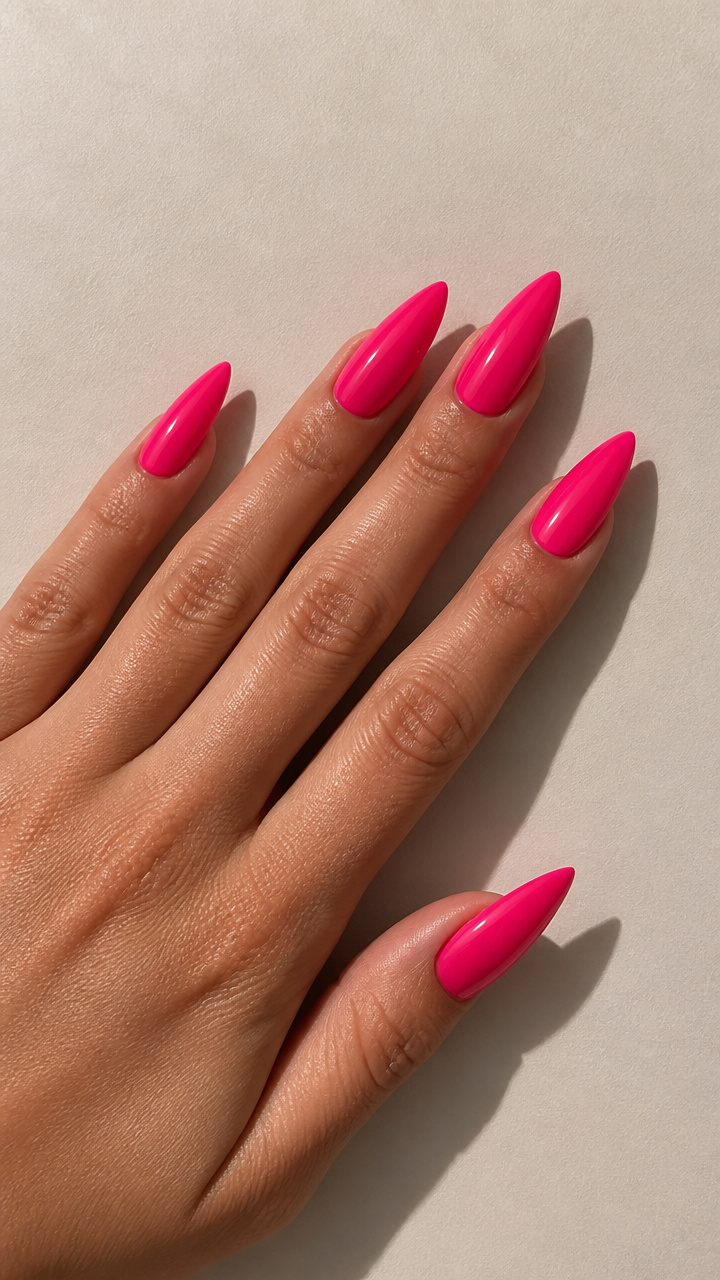 Hot Pink High-Gloss Stilettos
