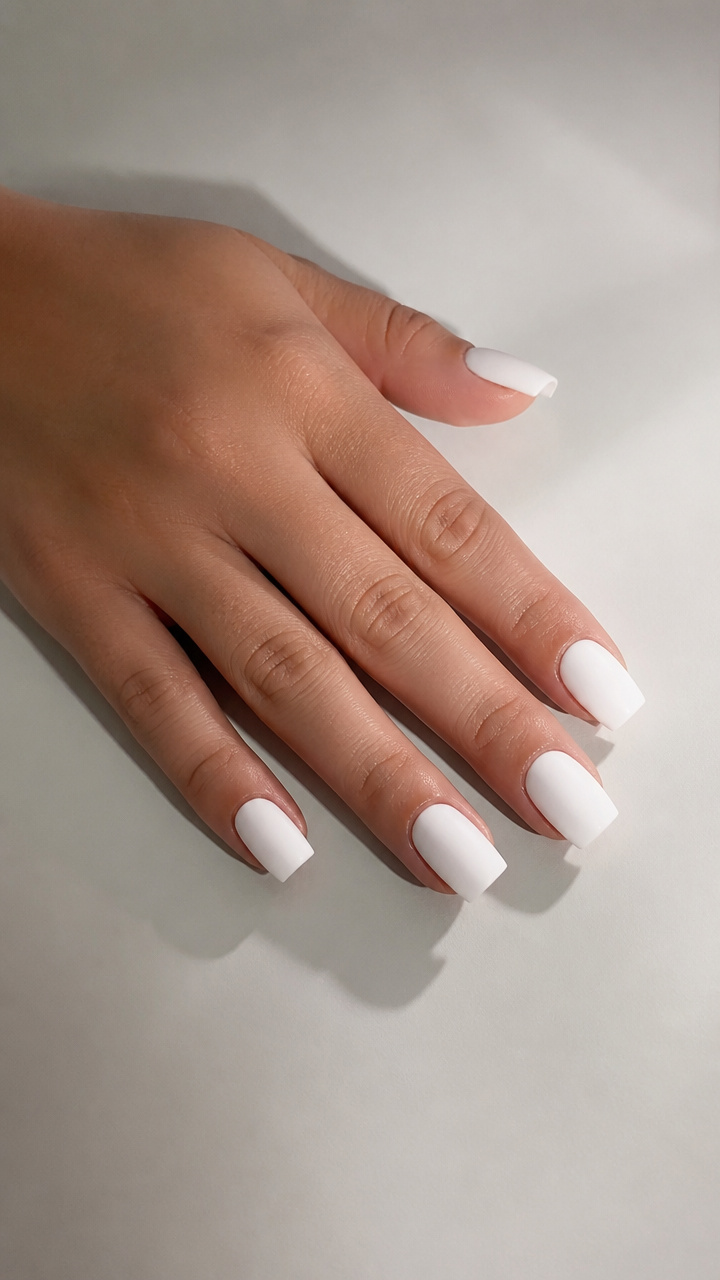 Matte White Square Tips