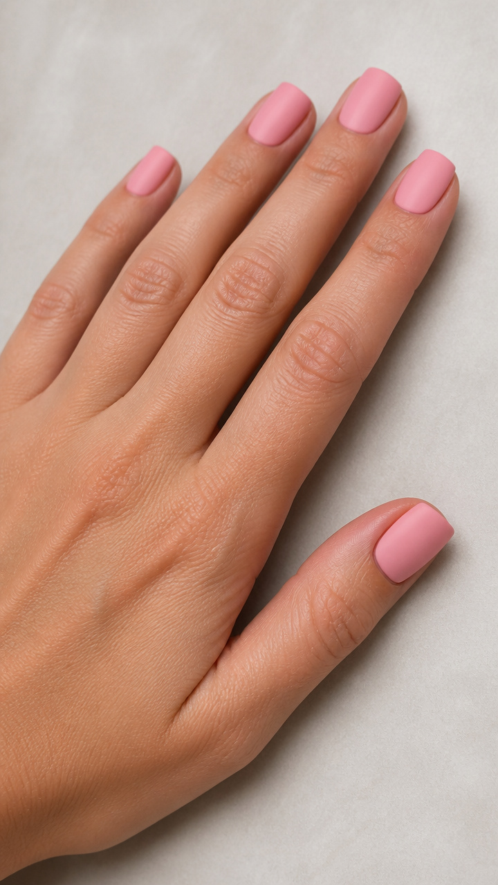 Muted Bubblegum Pink with Square Shape