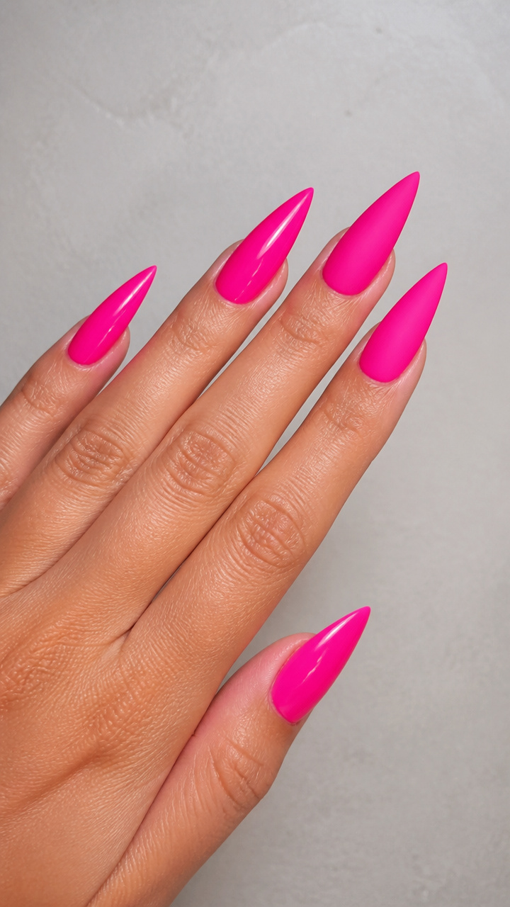 Neon Fuchsia with Matte and Gloss Contrast