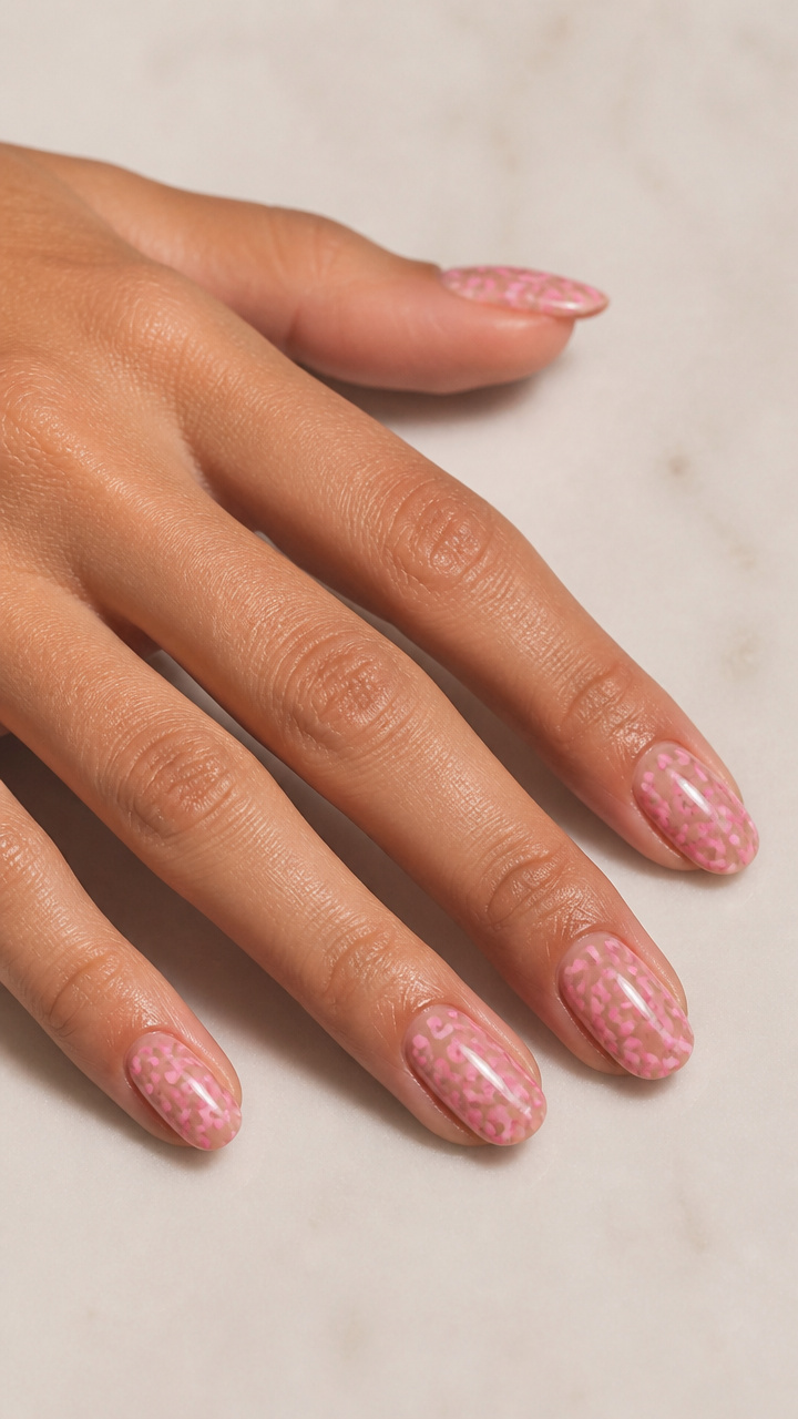 Pink Leopard Print on Nude Base