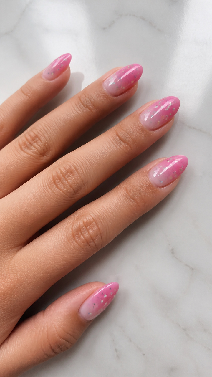 Pink Ombre with Tiny Star Glitters