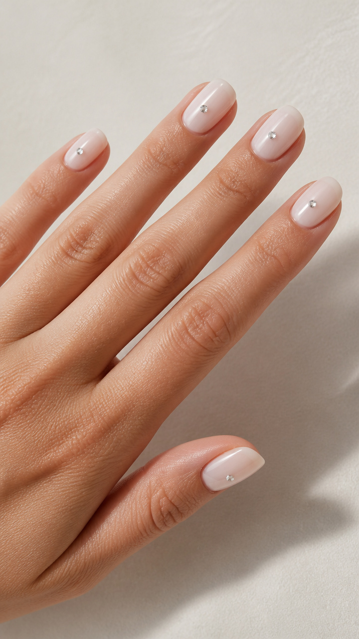 Sheer White with a Single Crystal
