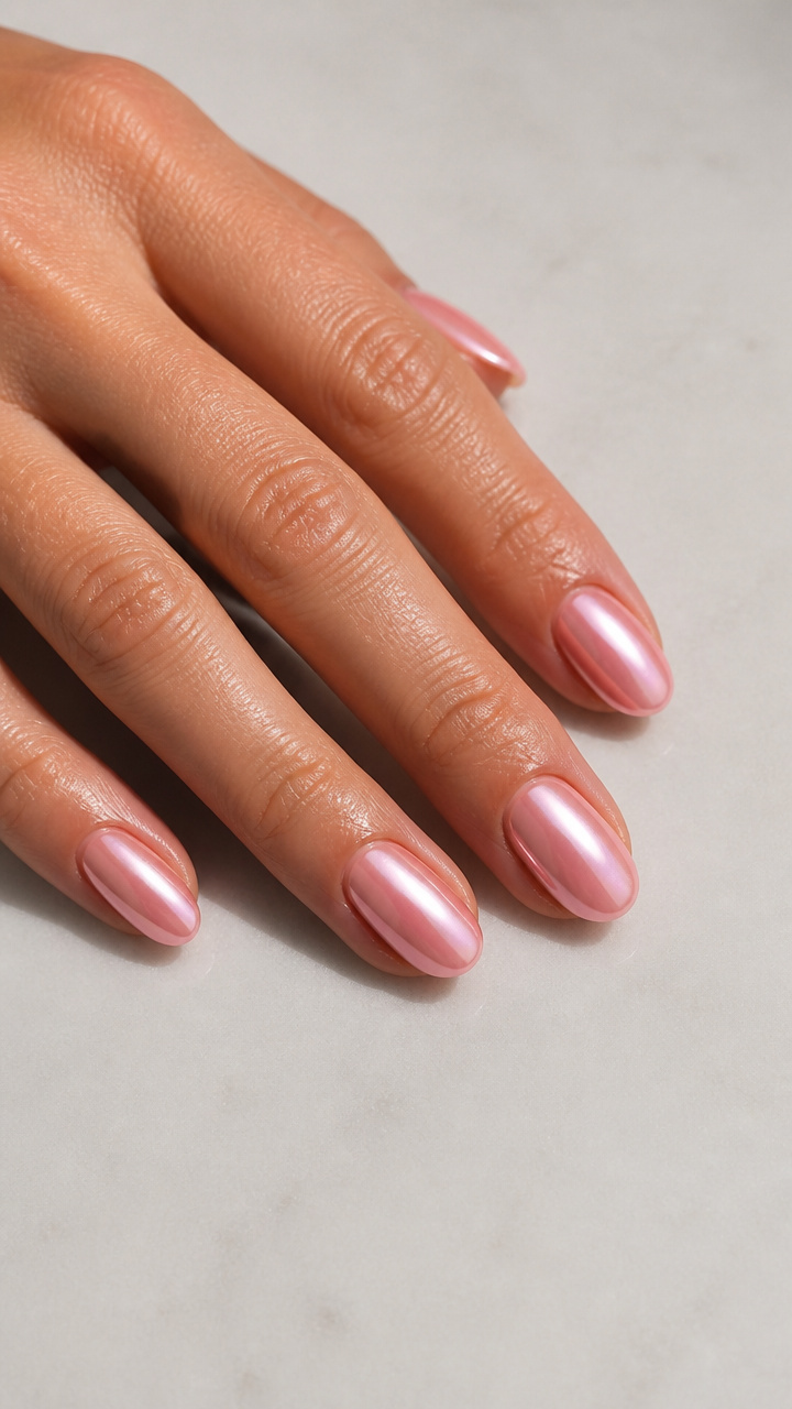 Soft Pink Chrome with Rounded Edges