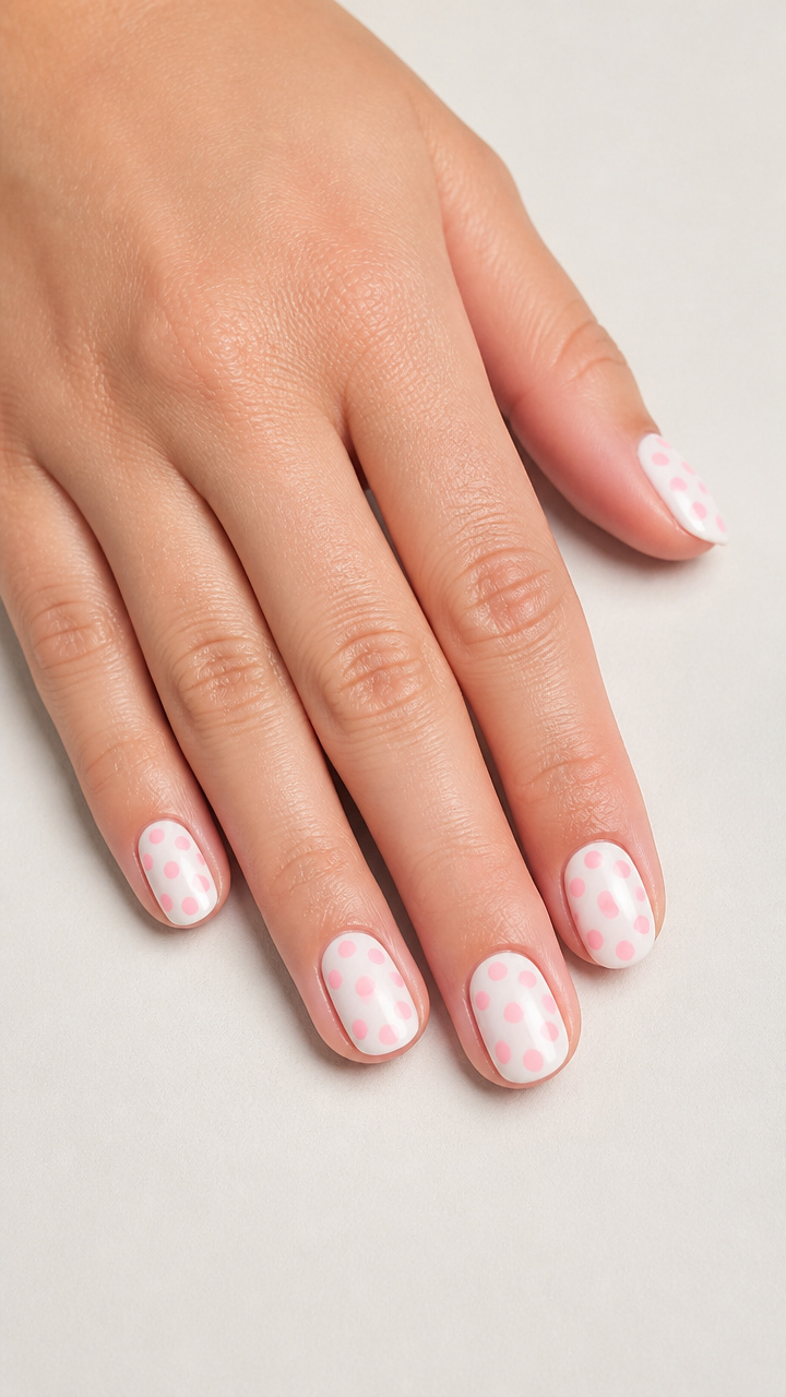 Vintage-Inspired Pink & White Polka Dots