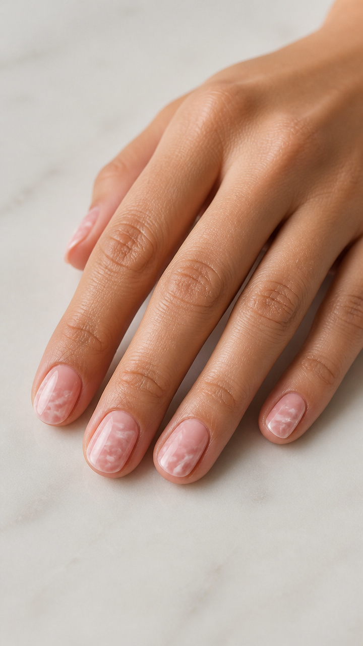 White Marble Effect on Pink Background