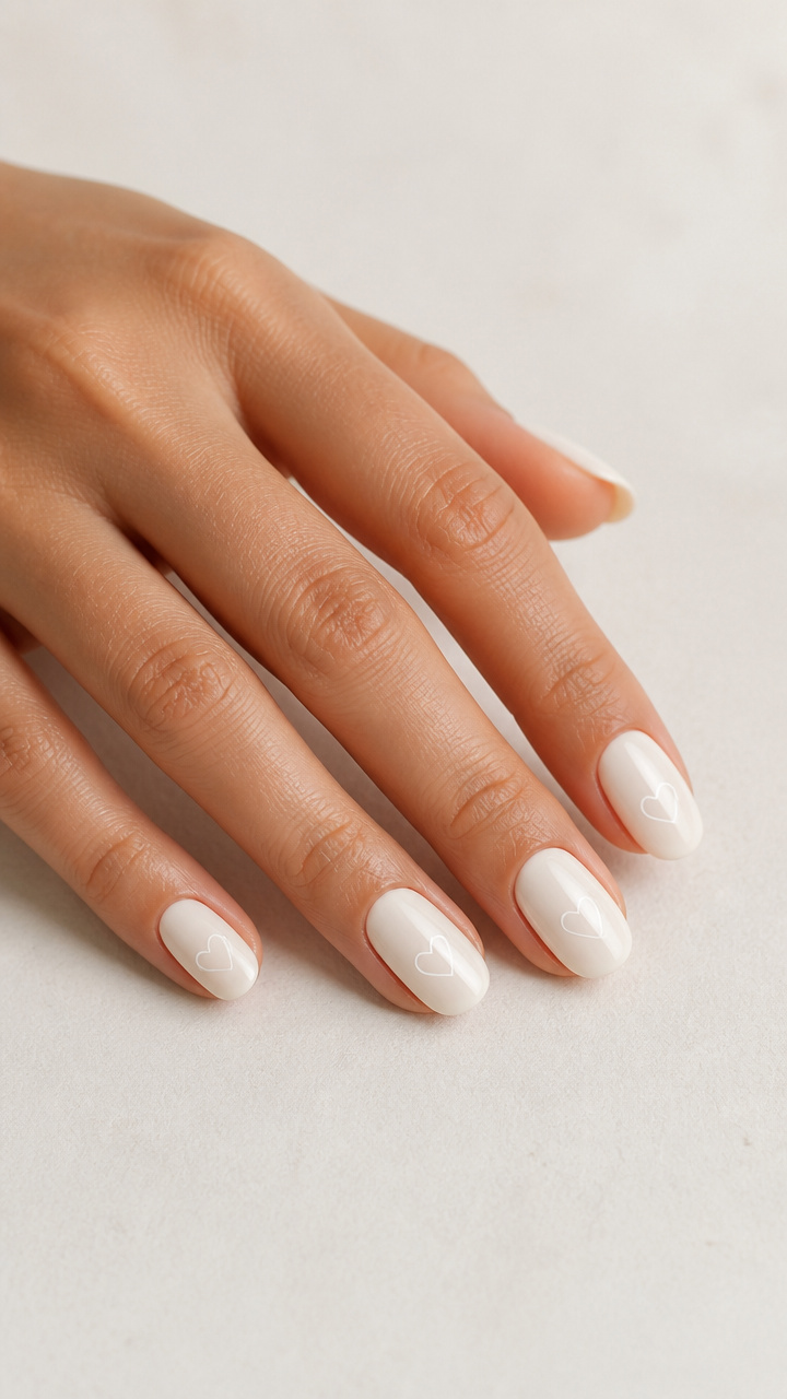 White with Minimalist Heart