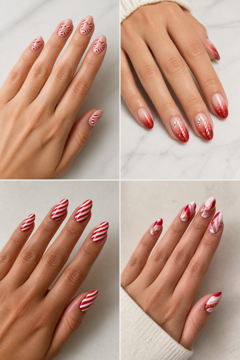 15 Candy Cane Christmas Nail Designs for a Cute Holiday Manicure