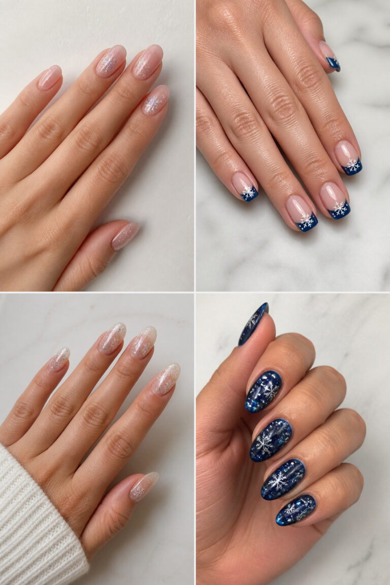 15 Christmas Nail Designs With Snowflakes for a Winter Wonderland Look