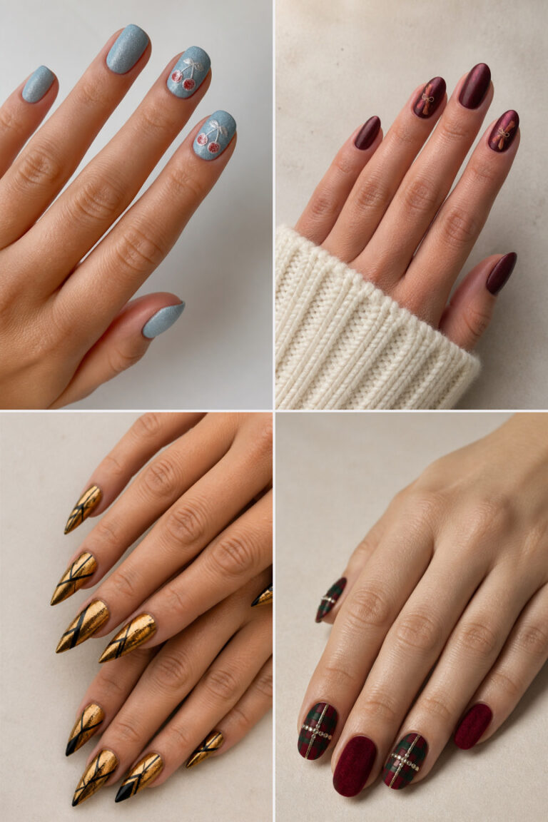 15 Christmas Velvet Nail Designs for a Luxe and Cozy Holiday Manicure
