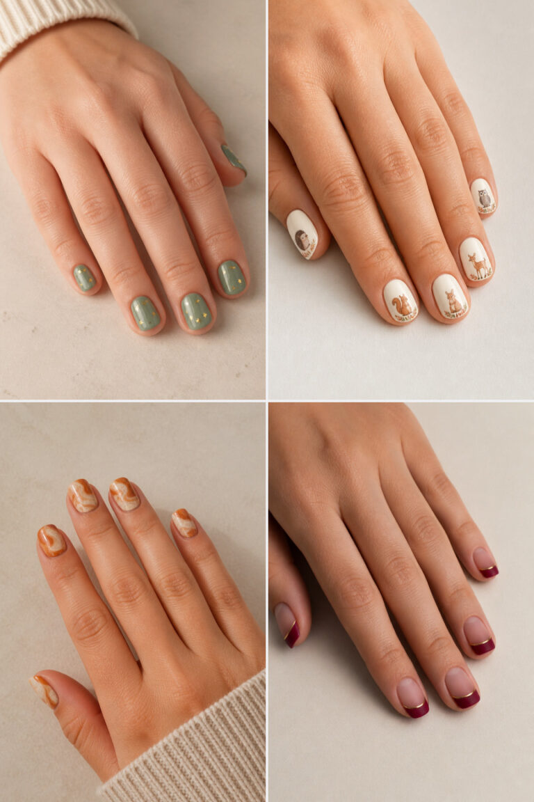 15 Cute Thanksgiving Nail Designs for Short Nails to Wear to Dinner