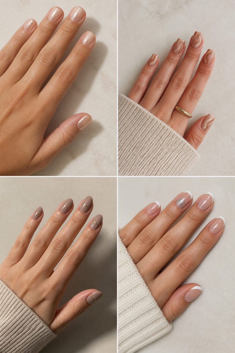 15 Neutral Christmas Nail Designs for a Subtle and Classy Holiday Manicure