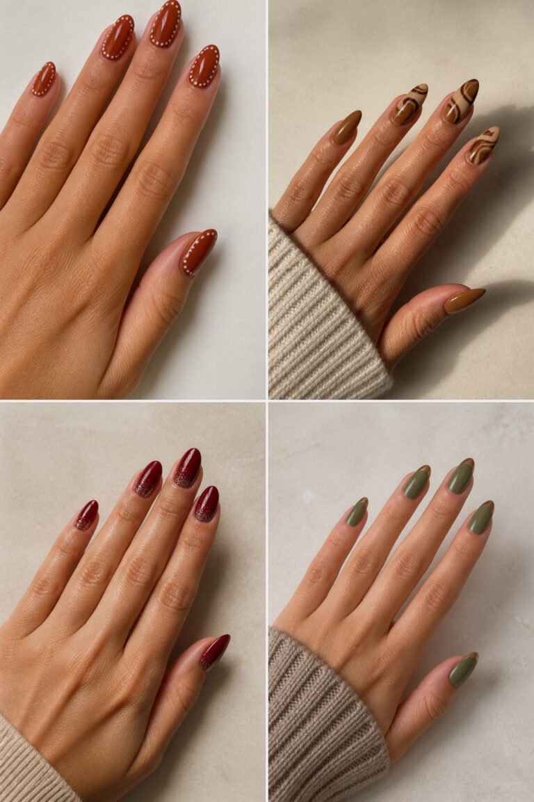 15 Thanksgiving Nail Designs for Almond Nails With Warm Fall Colors