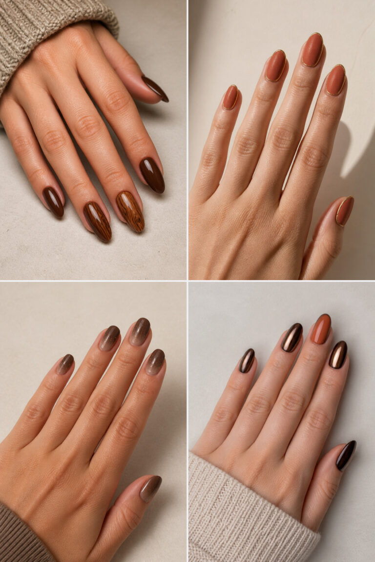 15 Thanksgiving Nail Designs With Terracotta, Mocha, and Caramel Shades