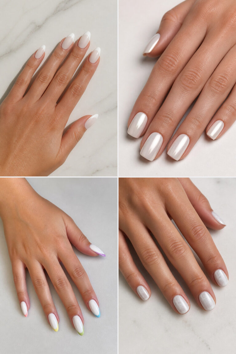 18 Glossy White Nail Designs