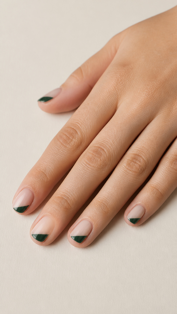 Abstract Green Triangle Accents