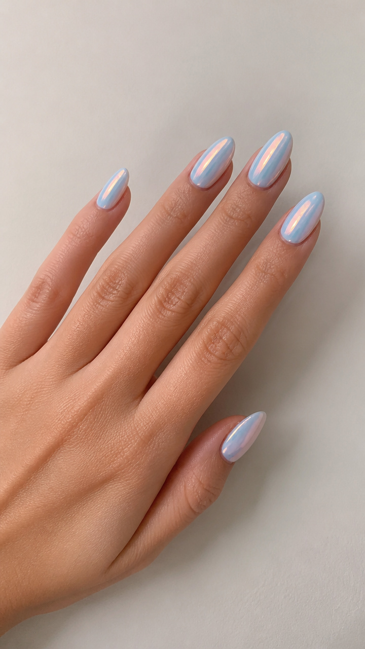 Baby Blue Aura with Pearlescent Shift
