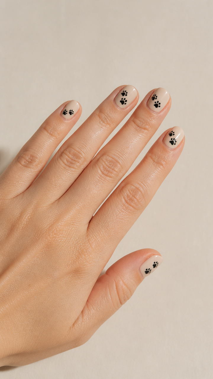 Black Cat Paw Print Stamps