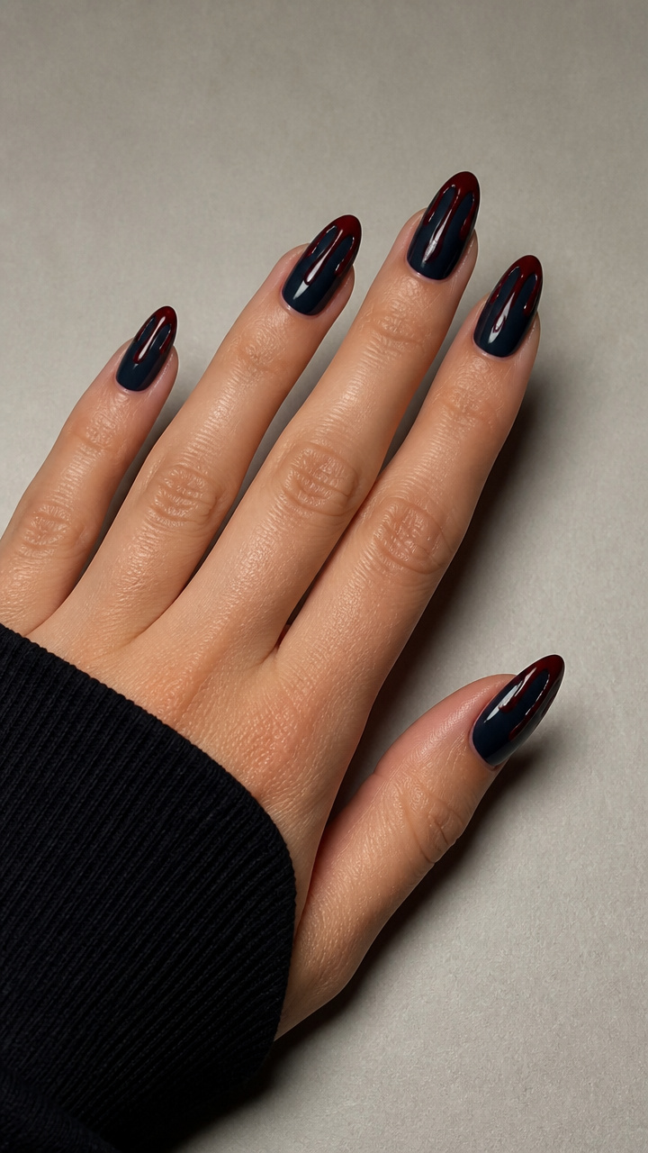 Blood Drip Effect on Midnight Blue Black