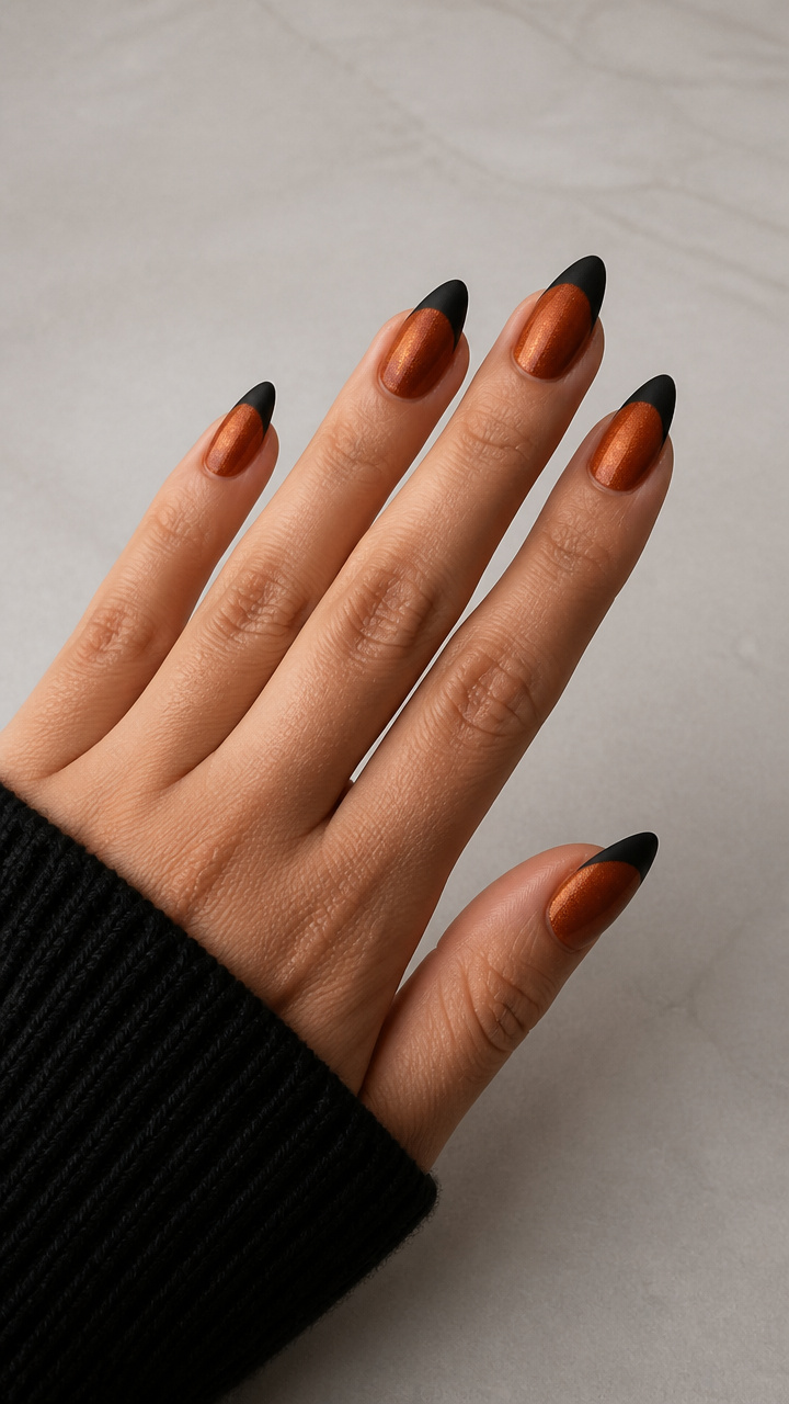 Burnt Orange Pumpkin Spice with Matte Black Tips