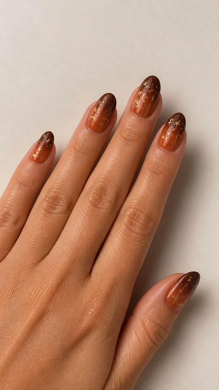 Cinnamon Spice Ombré with Starry Night Details