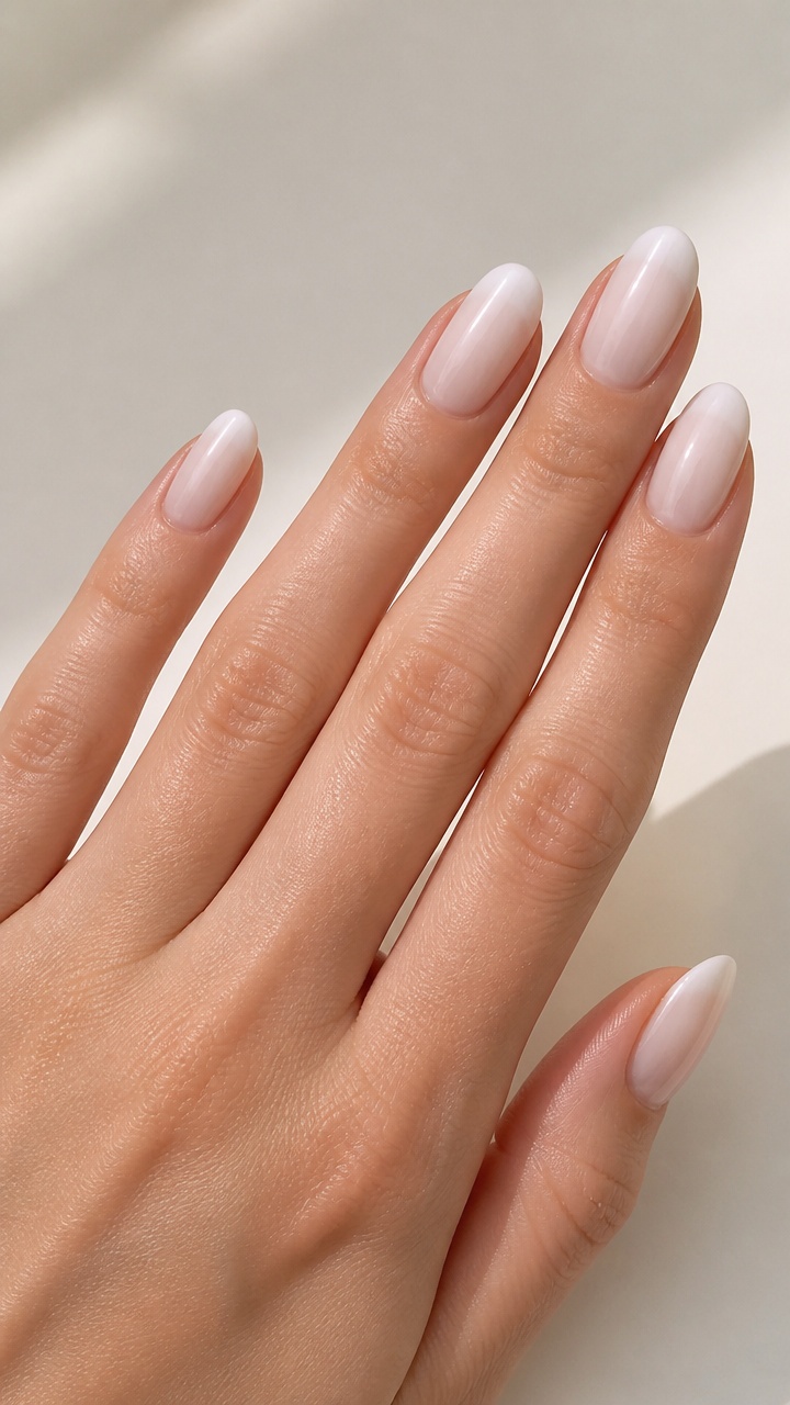 Classic Milky White Oval Tips