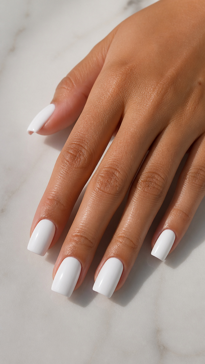 Classic White Square with Glossy Finish