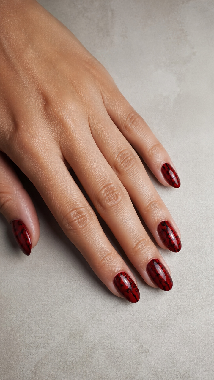 Cracked Blood Red Gel Look