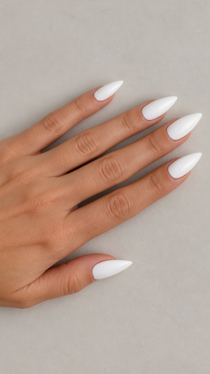 Crisp White Glossy Stilettos