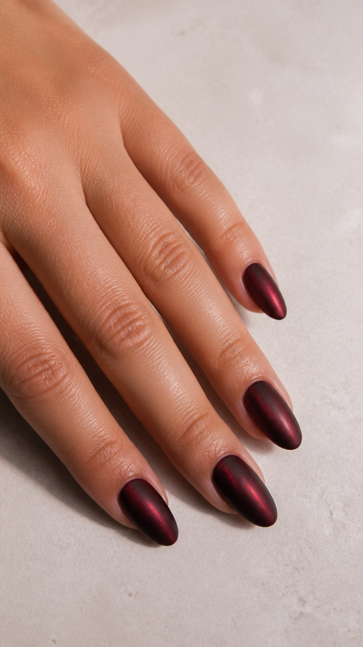 Deep Burgundy Chrome Gradient with Matte Finish
