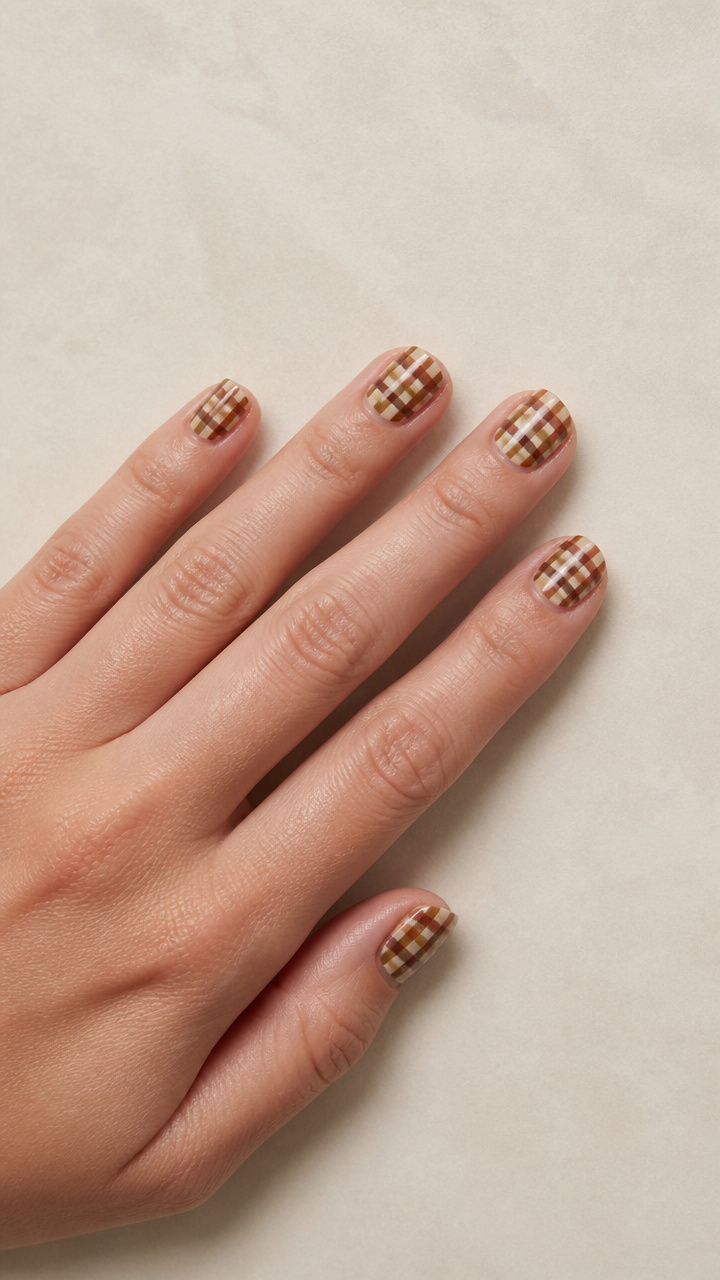Festive Plaid Miniature Checkers in Earth Tones