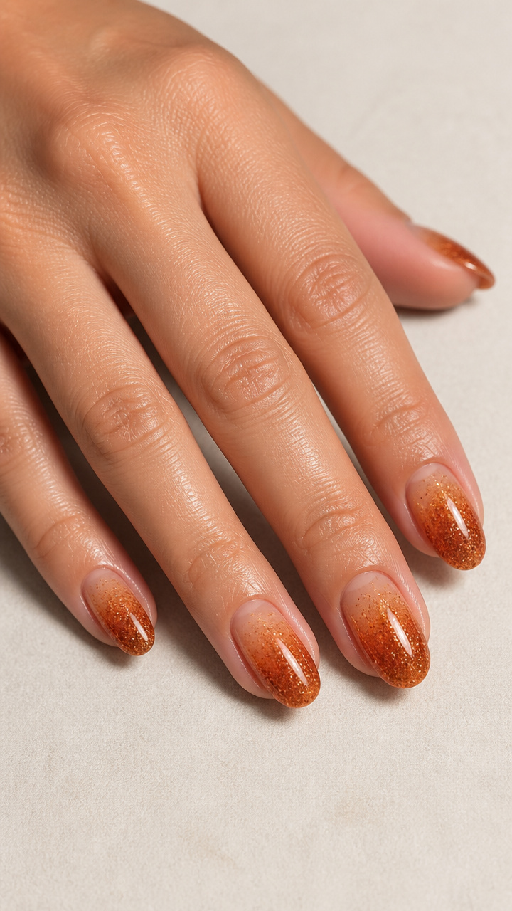 Glitter Ombré in Honey and Amber Tones