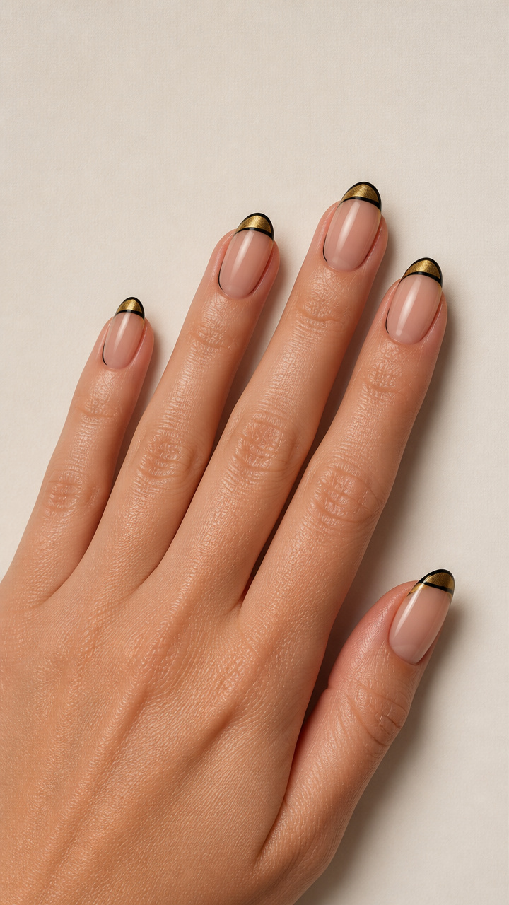 Gold Cat Eye Tips with Black Outline